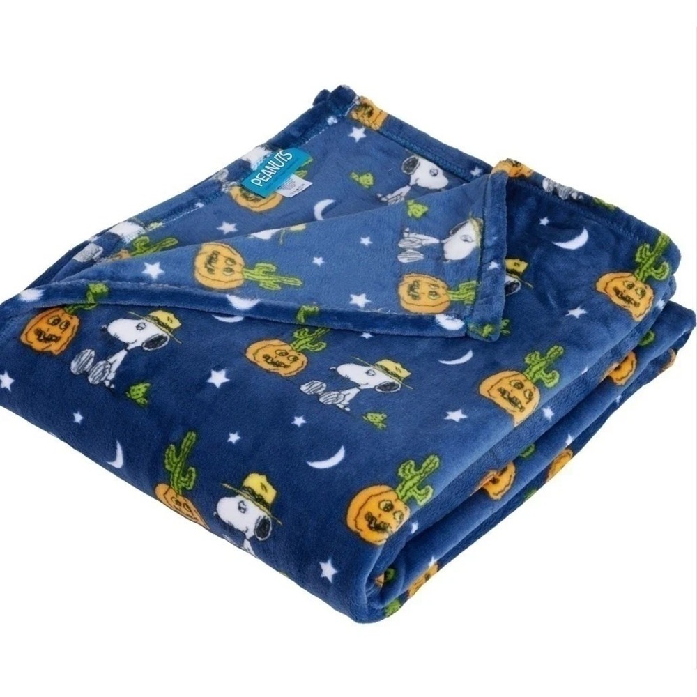 Peanuts NEW Berkshire Halloween Desert Snoopy Throw Blanket 60x70" Fall Cactus